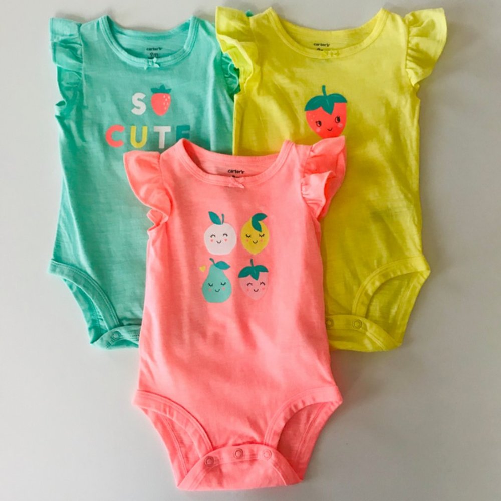 Carters Baby Girl Clothes 3-pk Bodysuits